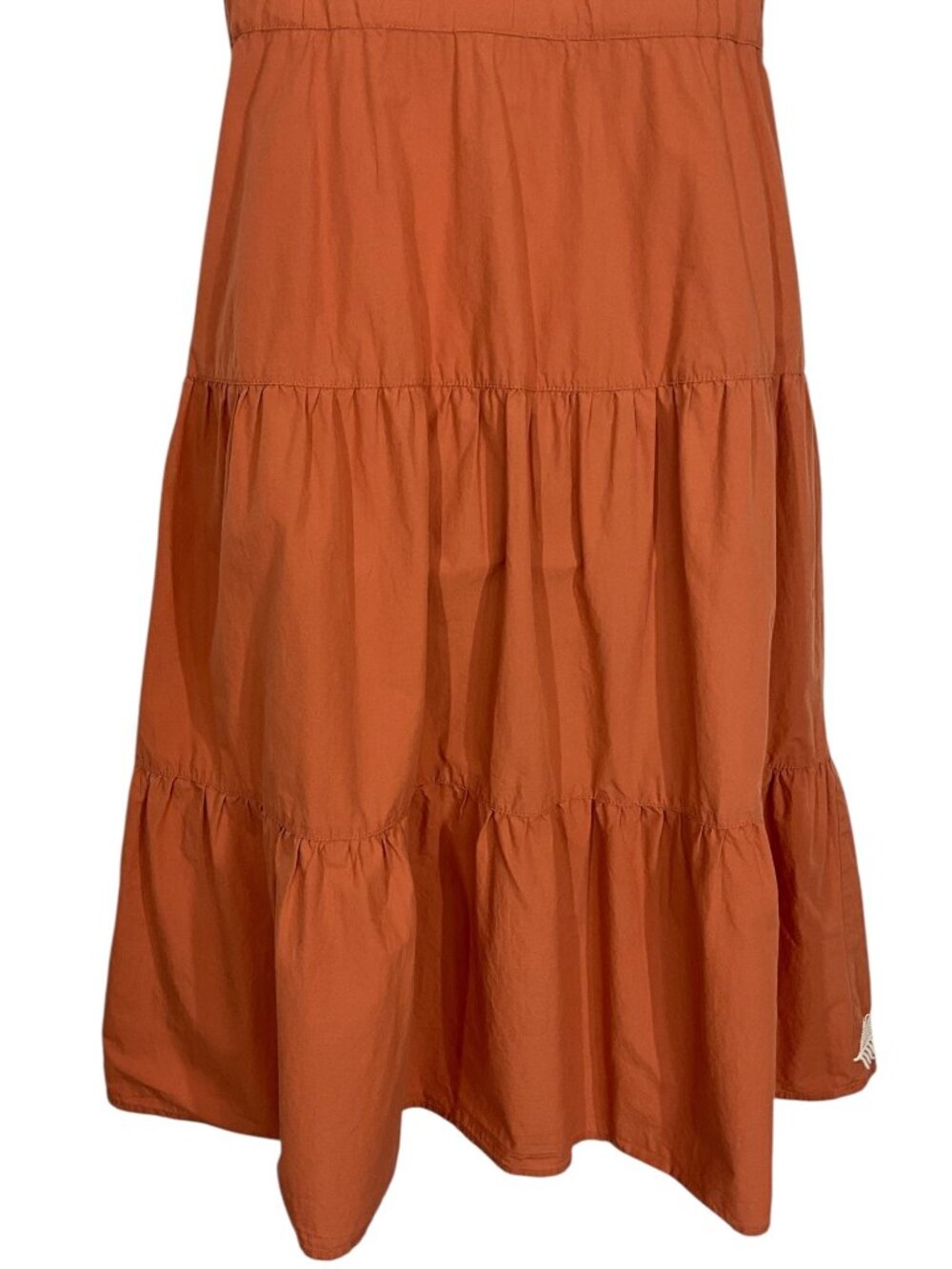 Bohme Siya Embroidered Dress S Orange Short Sleeve Midi Cottagecore - Picture 13 of 16